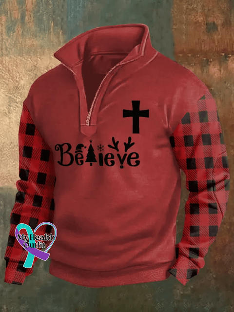 Men’s Christmas Print Sweatshirt Red / S