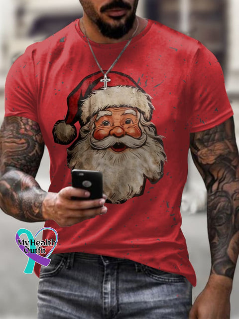 Men’S Christmas Santa Claus Print T-Shirt Picture 1 / S