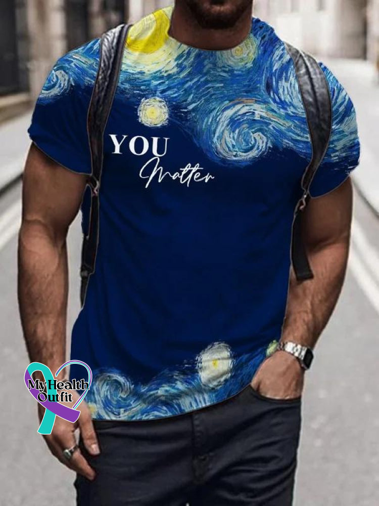 Men’s Dear Person Behind Me Art Pattern Print Casual T-Shirt