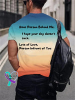 Men’s Dear Person Behind Me Art Pattern Print Casual T-Shirt
