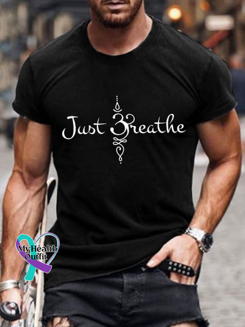Men’s Just Breathe Print T-Shirt Black / S