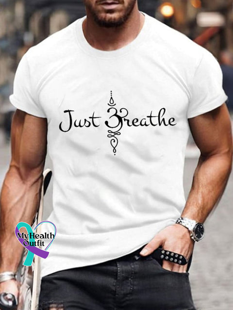 Men’s Just Breathe Print T-Shirt White / S