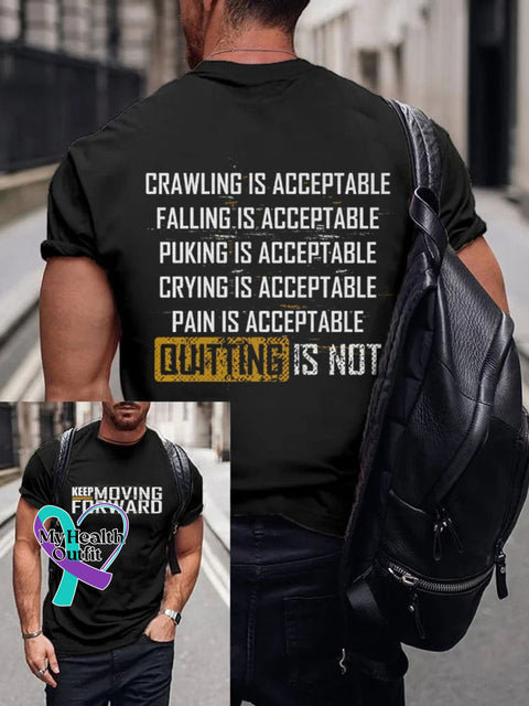 Men’s Keep Moving Forward Art Pattern Print Casual T-Shirt Black / S