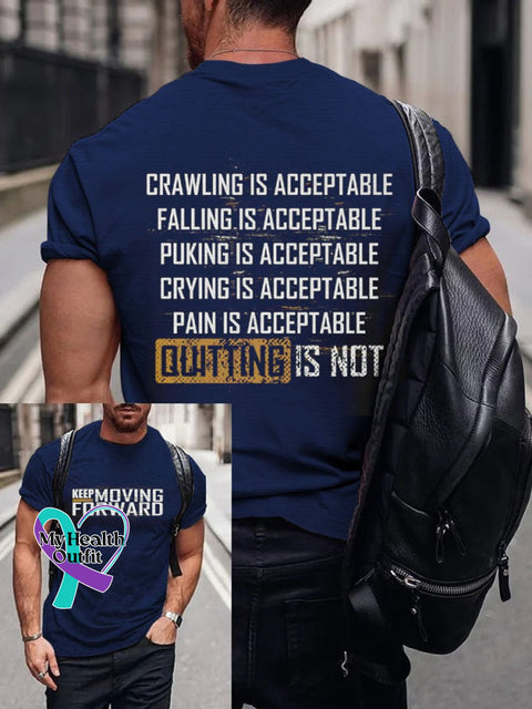 Men’s Keep Moving Forward Art Pattern Print Casual T-Shirt Blue / S