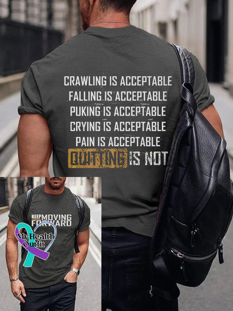 Men’s Keep Moving Forward Art Pattern Print Casual T-Shirt Grey / S