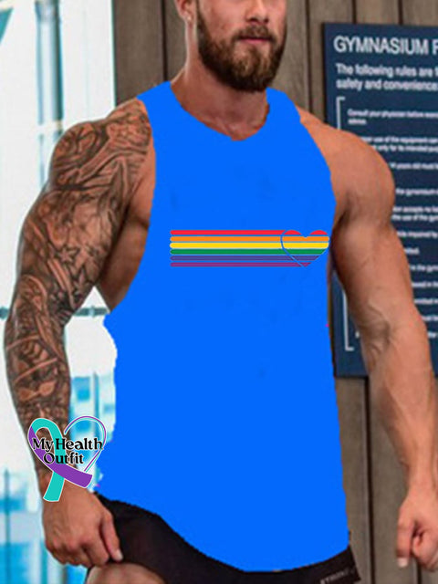 Men’s Lgbtq Pride Rainbow Love Printed Vest Blue / M