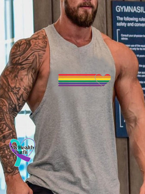 Men’s Lgbtq Pride Rainbow Love Printed Vest Grey / M
