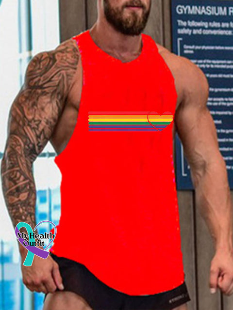 Men’s Lgbtq Pride Rainbow Love Printed Vest Red / M