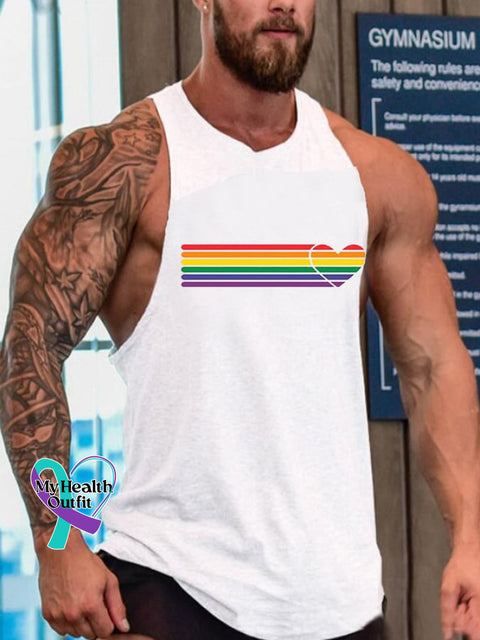 Men’s Lgbtq Pride Rainbow Love Printed Vest White / M