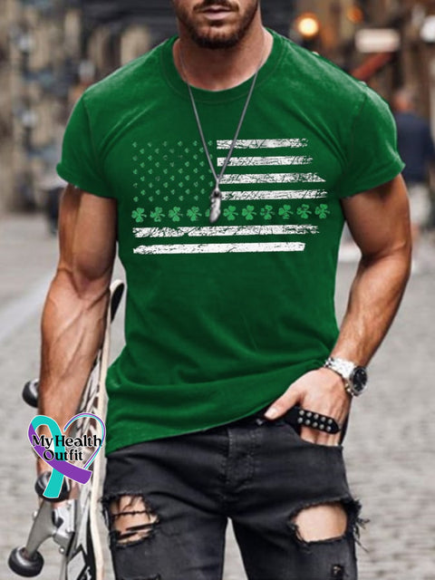 Men’s Lucky Clover Crew Neck T-Shirt Picture 2 / S