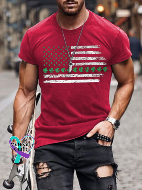 Men’s Lucky Clover Crew Neck T-Shirt Picture 3 / S