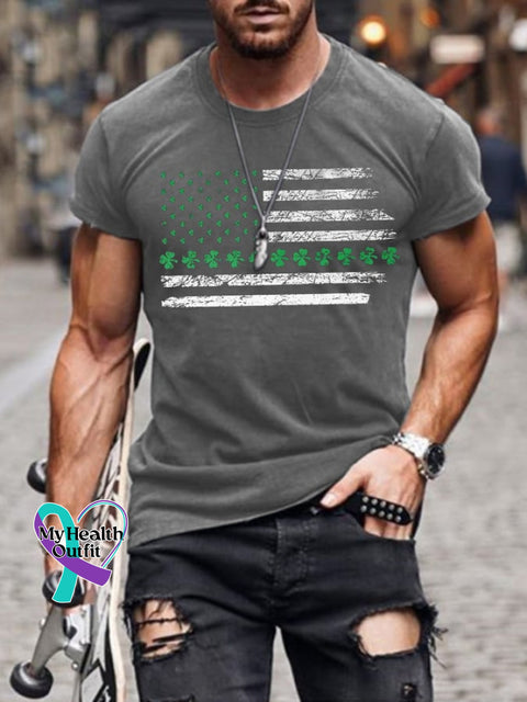 Men’s Lucky Clover Crew Neck T-Shirt Picture 4 / S