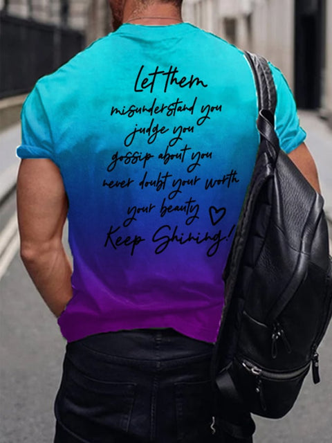 Men’s Mental Health Awareness Printed Casual T-shirt