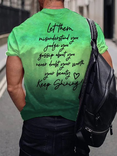 Men’s Mental Health Awareness Printed Casual T-shirt