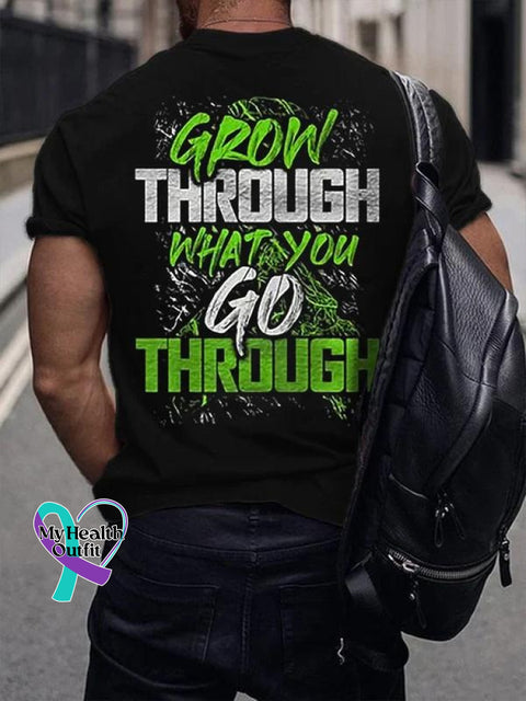 Men’s Mental Health Matters Grow Through What You Go Art Print Casual T-Shirt