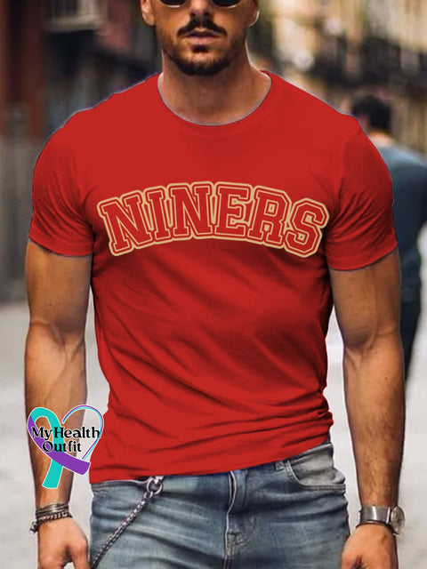 Men’s Niners Football Print T-Shirt Red / S