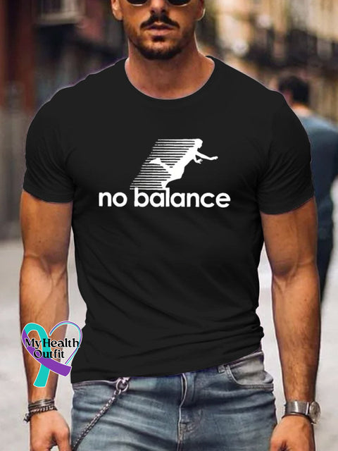 Men’s No Balance Art Print Casual T-Shirt Black / S