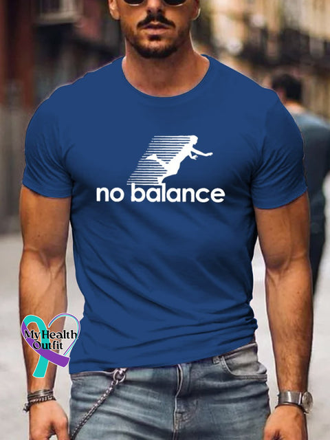 Men’s No Balance Art Print Casual T-Shirt Blue / S