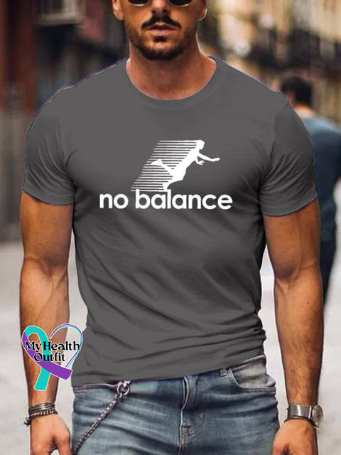 Men’s No Balance Art Print Casual T-Shirt Grey / S
