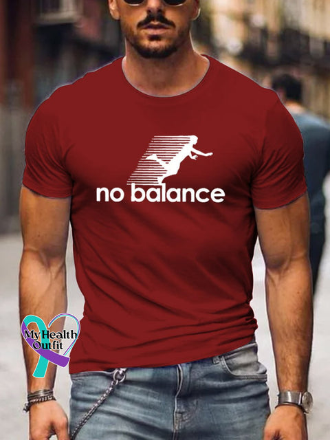 Men’s No Balance Art Print Casual T-Shirt Red / S