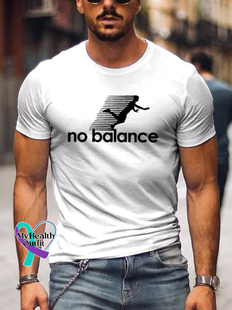 Men’s No Balance Art Print Casual T-Shirt White / S