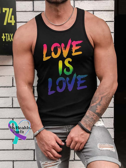 Men’s Rainbow Love Is Casual Tank Top