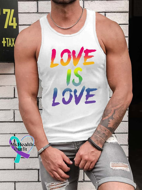 Men’s Rainbow Love Is Casual Tank Top