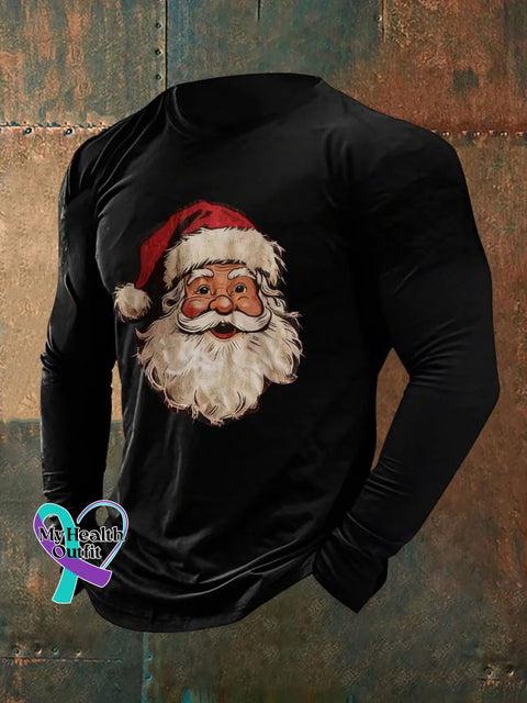 Men’s Santa Claus Print T-Shirt Black / S