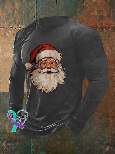Men’s Santa Claus Print T-Shirt Grey / S