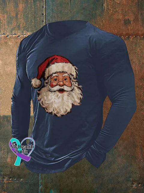 Men’s Santa Claus Print T-Shirt Navy / S