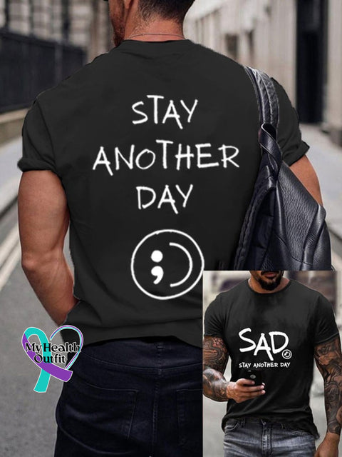 Men’s Stay Mental Health Printed T-Shirt Black / S