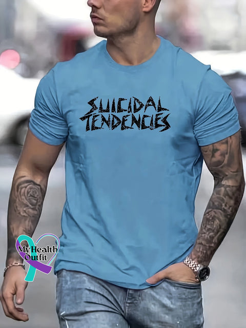 Men’s Suicidal Tendencies Art Print Casual T-Shirt Blue / S