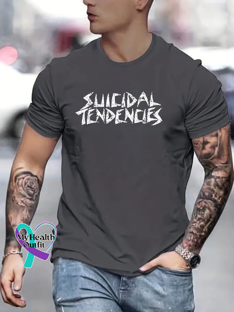 Men’s Suicidal Tendencies Art Print Casual T-Shirt Grey / S