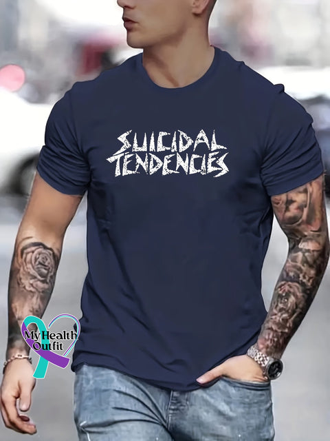 Men’s Suicidal Tendencies Art Print Casual T-Shirt Navy / S