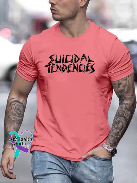 Men’s Suicidal Tendencies Art Print Casual T-Shirt Pink / S