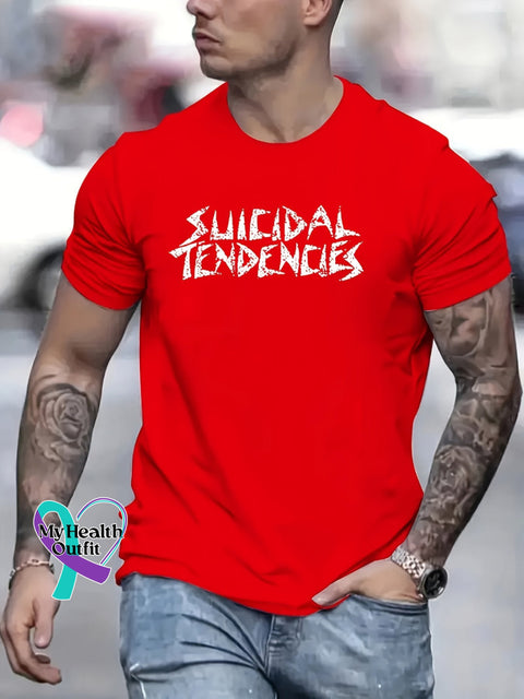 Men’s Suicidal Tendencies Art Print Casual T-Shirt Red / S
