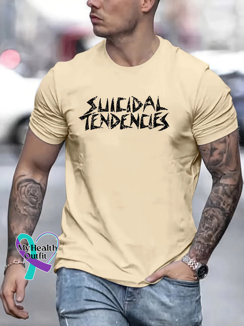 Men’s Suicidal Tendencies Art Print Casual T-Shirt Sand / S