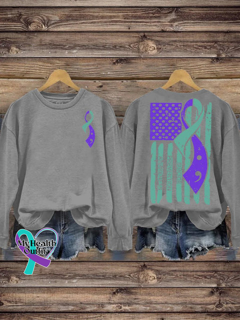 Men’s Women’s Unisex Suicide Prevention Awareness Casual Print Sweatshirt Grey / S