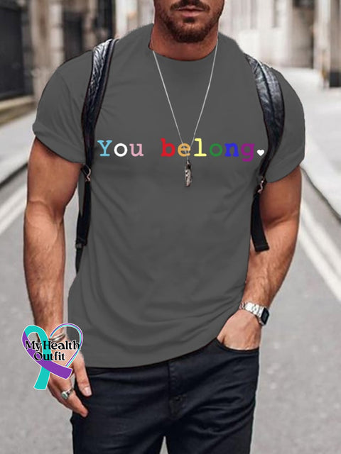 Men’s You Belong Pride T-Shirt Dark Grey / S
