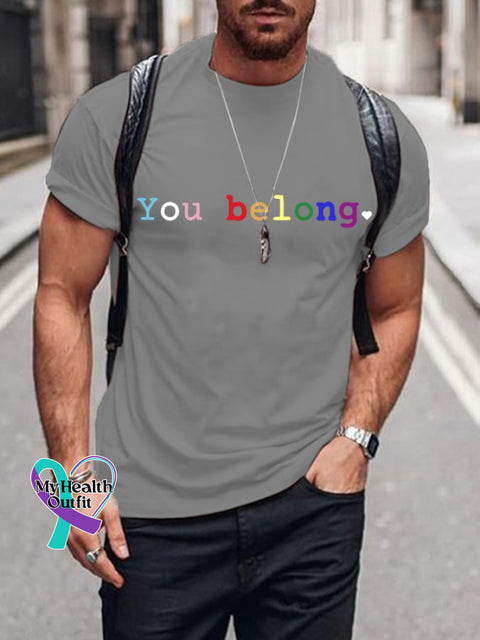 Men’s You Belong Pride T-Shirt Light Grey / S