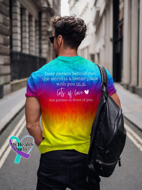 Men’s You Matter Dear Person Behind Me Casual Print T-Shirt