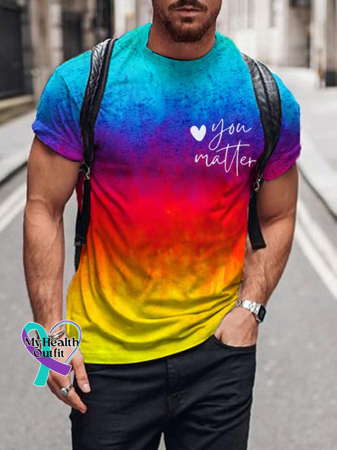 Men’s You Matter Dear Person Behind Me Casual Print T-Shirt