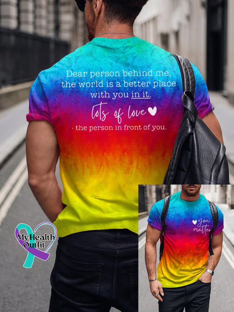 Men’s You Matter Dear Person Behind Me Casual Print T-Shirt Picture 1 / S