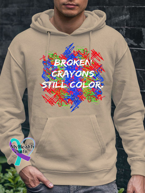 Men’sbroken Crayons Still Color Casual Hoodie Sand / S