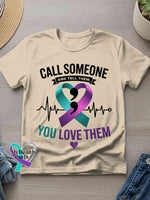 Mental Health Awareness Art Print T-shirt Khaki / S