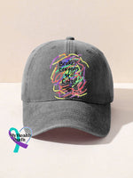 Mental Health Awareness Broken Crayons Still Color Encourage Print Casual Hats Gray / Onesize