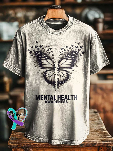 Mental Health Awareness Butterfly T-shirt Multicolor / S
