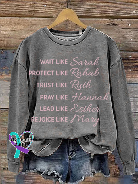 Mental Health Christianity Protects Trust Like Recovery Crew Neck Casual Printed Sweatshirt Grey / S