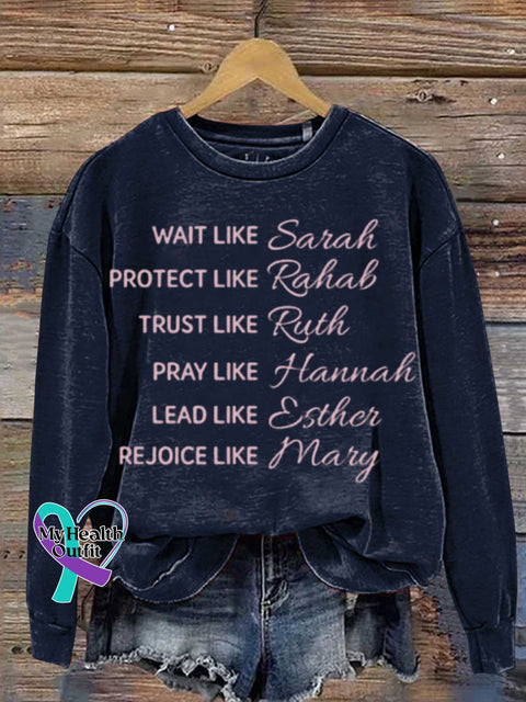 Mental Health Christianity Protects Trust Like Recovery Crew Neck Casual Printed Sweatshirt