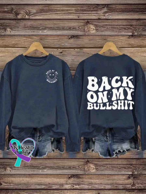 Mental Health Funny Sarcastic Casual Printed Sweatshirt Blue / S